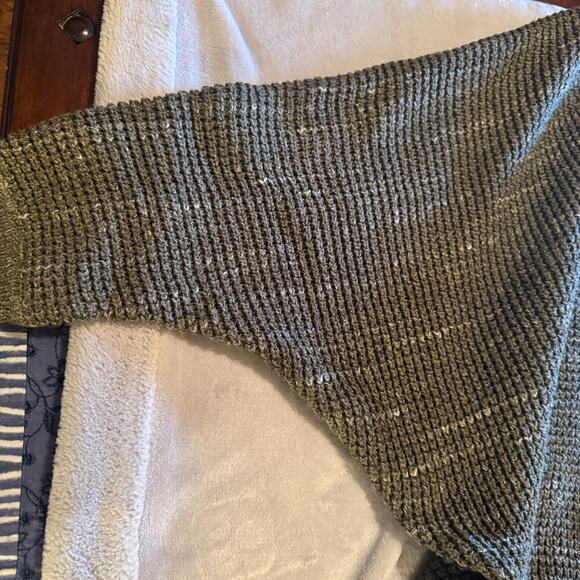 Universal Thread Cardigan olive green waffle knit boxy open front pockets sz M - Picture 6 of 10